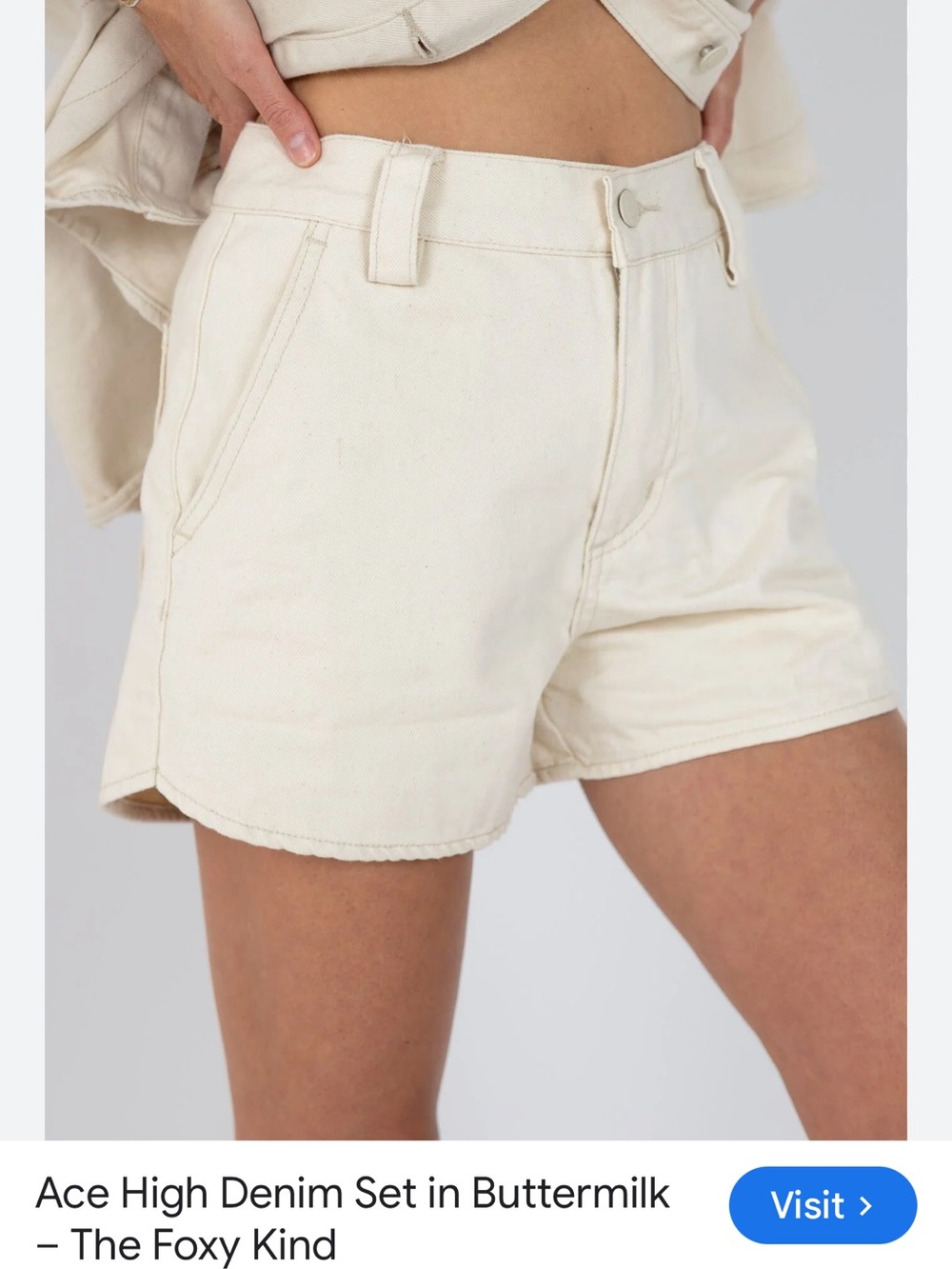 The Foxy Kind Buttermilk High-Rise Denim Shorts